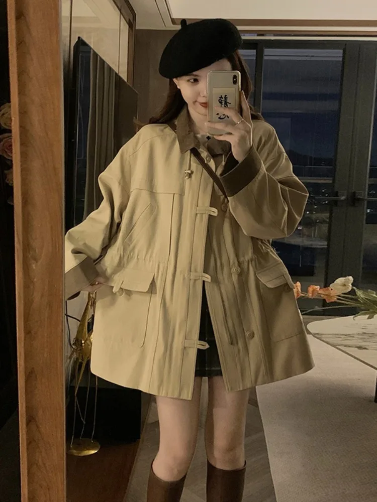 Куртка-оверсайз для мамы курицы Mgjm в британском стиле ретро весна-осень