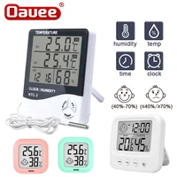 lcd digital temperature humidity meter electronic thermometer hygrometer gauge indoor outdoor weather station clock baby room