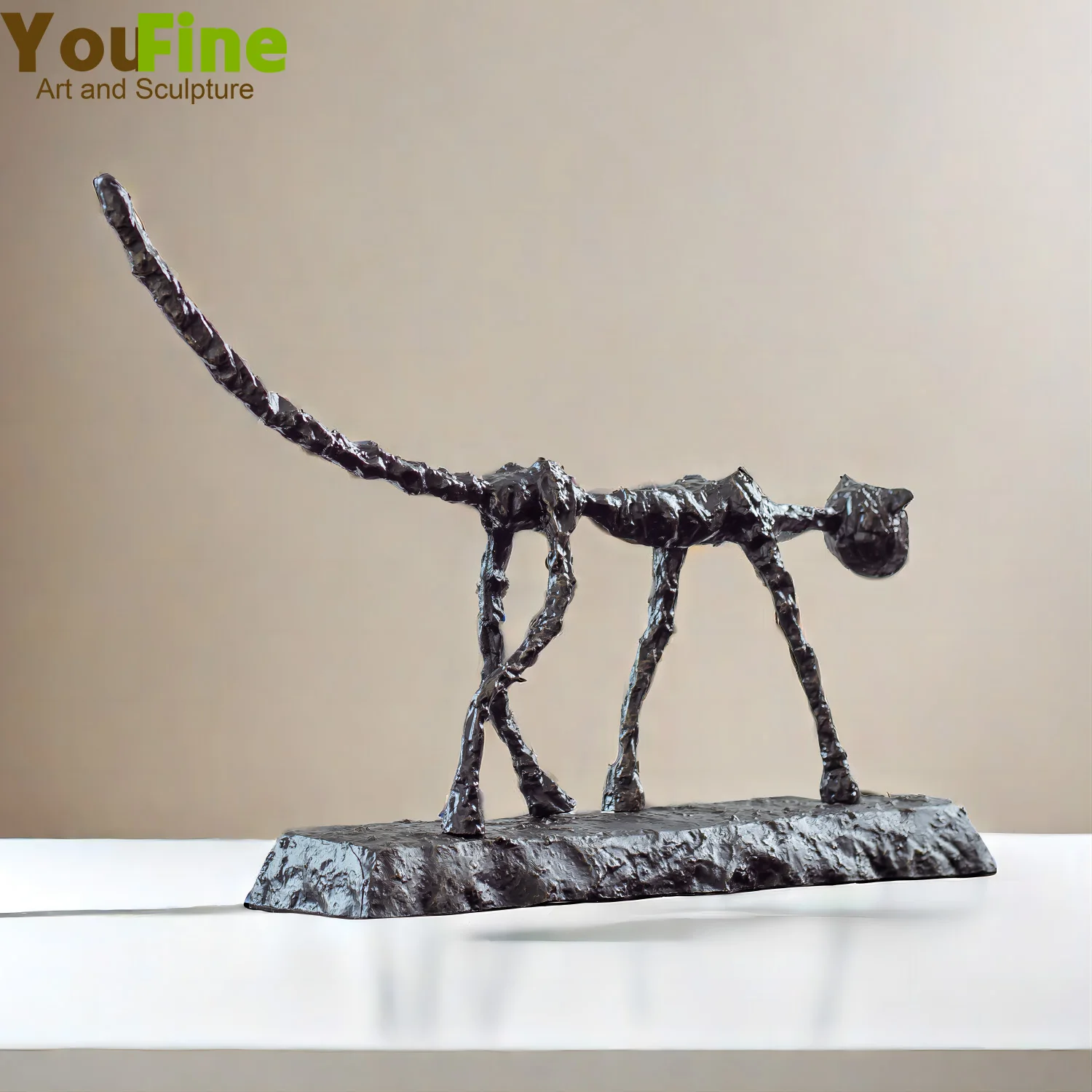 38 см бронзовая статуя кошки античная скульптура Giacometti абстрактные фигурки
