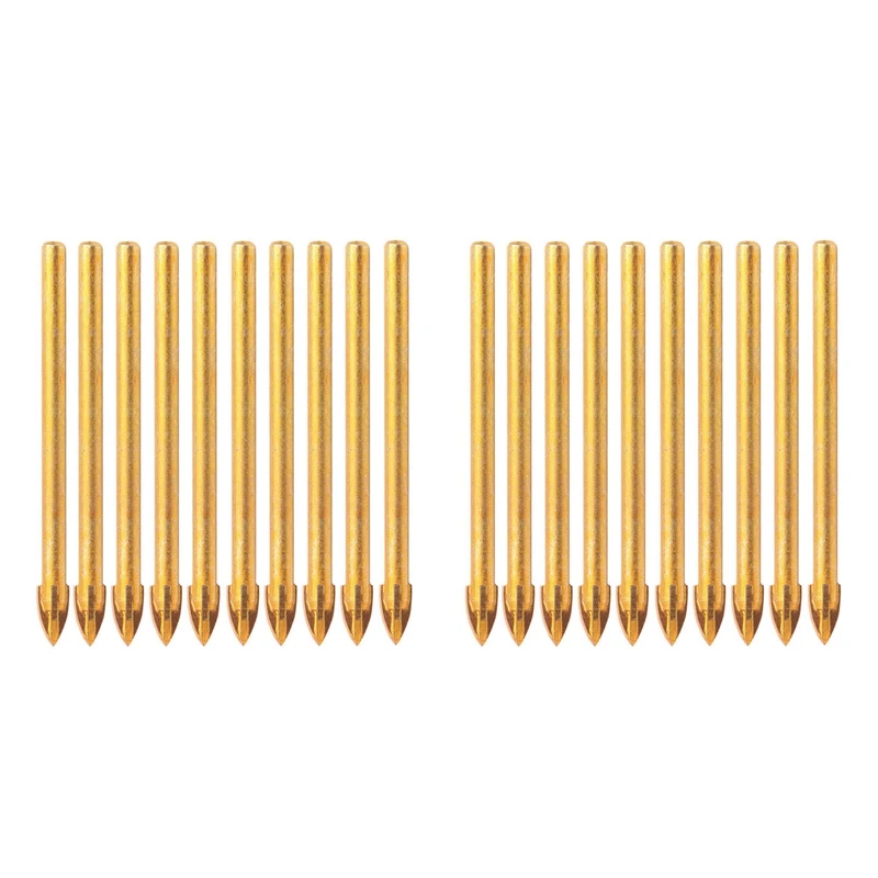 

20Pcs Titanium Ceramic Glass Drill Bit Tungsten Carbide Cross Spear Head Drilling Tools 6Mm For Metal Plastic Tile