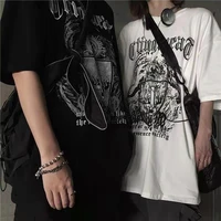 womens t shirt harajuku y2k streetwear tops oversized t shirt harajuku retro black demon punk gothic print clothes plus size