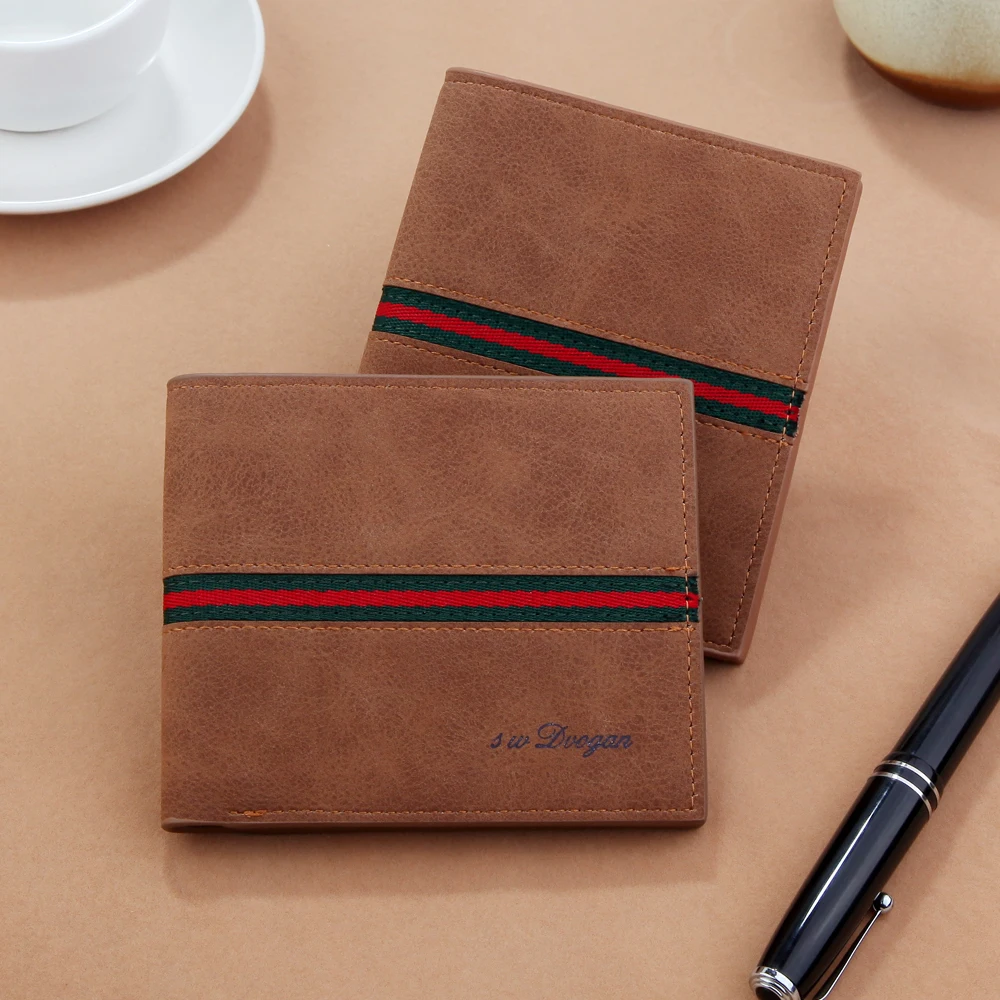 

Hot Sell Vintage Men Faux Leather Multi Slots Short Slim Wallet Money Credit Card Holders Purse Cash Holder Retro Male Money Bag