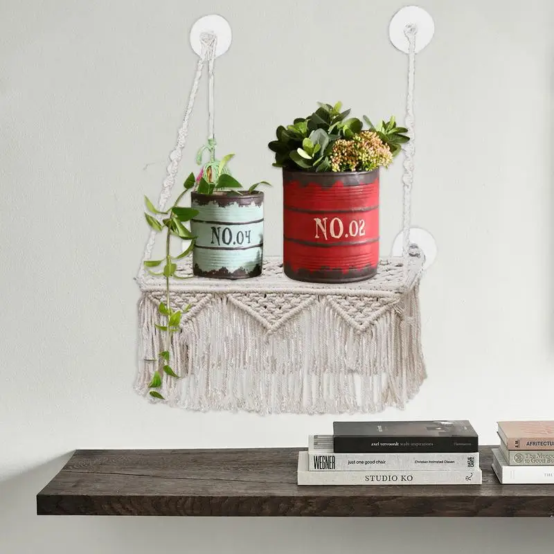 

Nordic Style Macrame Tassels Wall-mounted Shelf Cat Hammock Fringe Tapestry Storage Shelf Boho Home Children's Room Indoor Decor