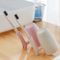1pc wheat straw toothbrush cup creative drain holder plastic mouthwash cup travel brushing cup couple wash household products