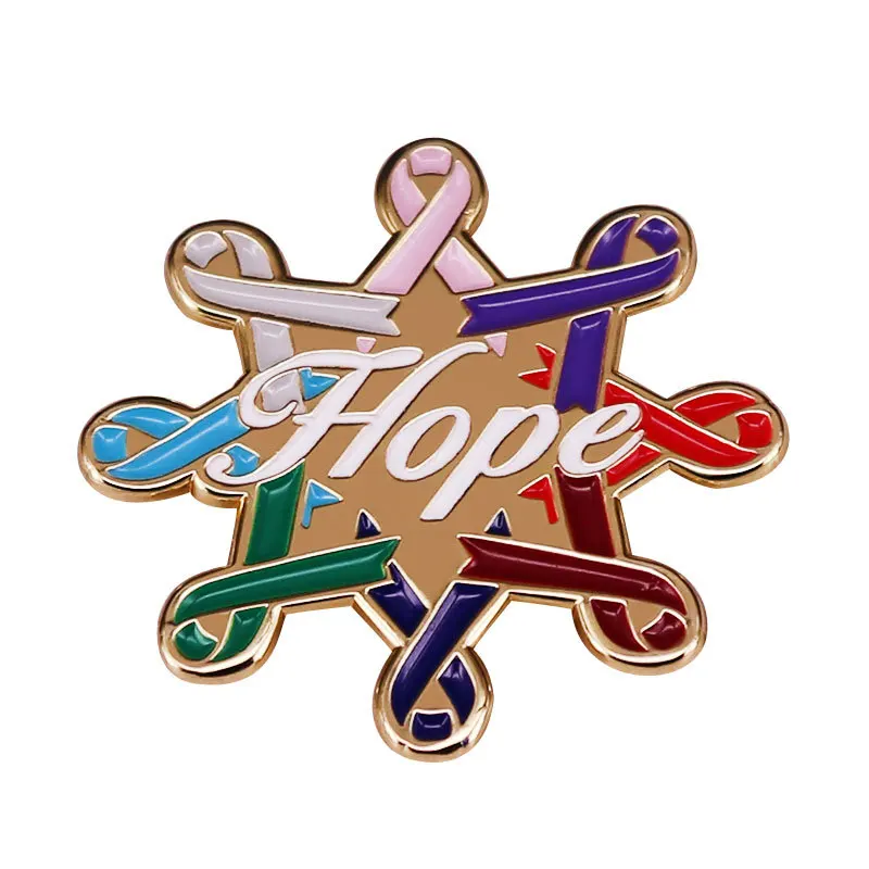 

"Hope" - Ribbon Faith Hope Love Health Television Brooches Badge for Bag Lapel Pin Buckle Jewelry Gift For Friends