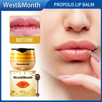 propolis lip mask with lip brush honey lip care moisturizing nourishing repair lighten lip lines anti wrinkle and anti cracking