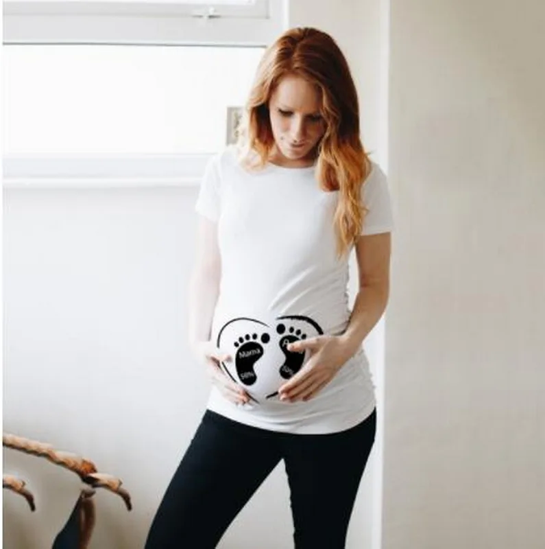 

Повседневная футболка с коротким рукавом для беременных, одежда для будущих мам, летние женские топы для беременных, футболка для женщин, Мя...