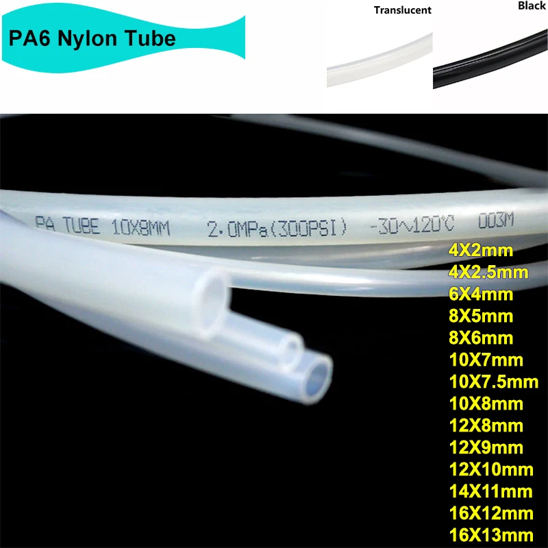

Пневматический воздушный компрессор высокого давления PA6, нейлоновая трубка диаметром 2,5, 4, 6, 8, 9, 10, 11, 12, 13 мм, гладкая жесткая полиамидная масляная трубка, 1/5 м
