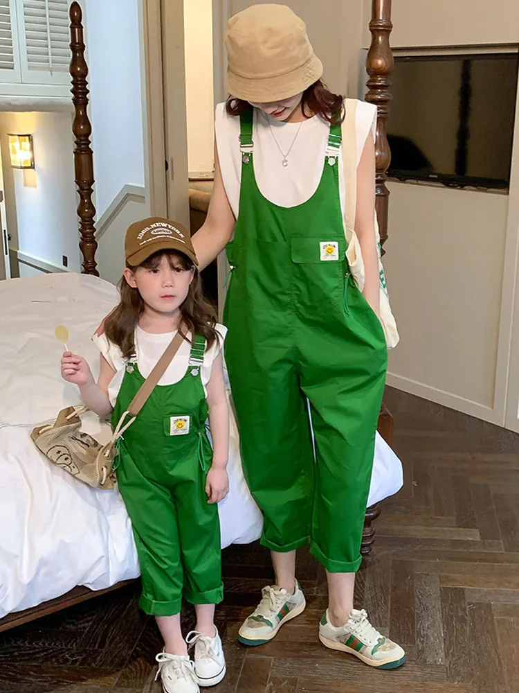 Корейская версия одежды для родителей и детей Комбинезоны мамы дочки