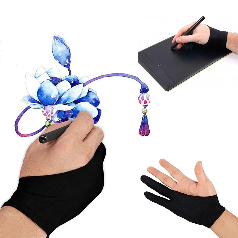 

S/M/L Optional 2 Finger Artist Digital Drawing Glove Anti-Fouling For Graphics Tablet For Art Students Arts Lover