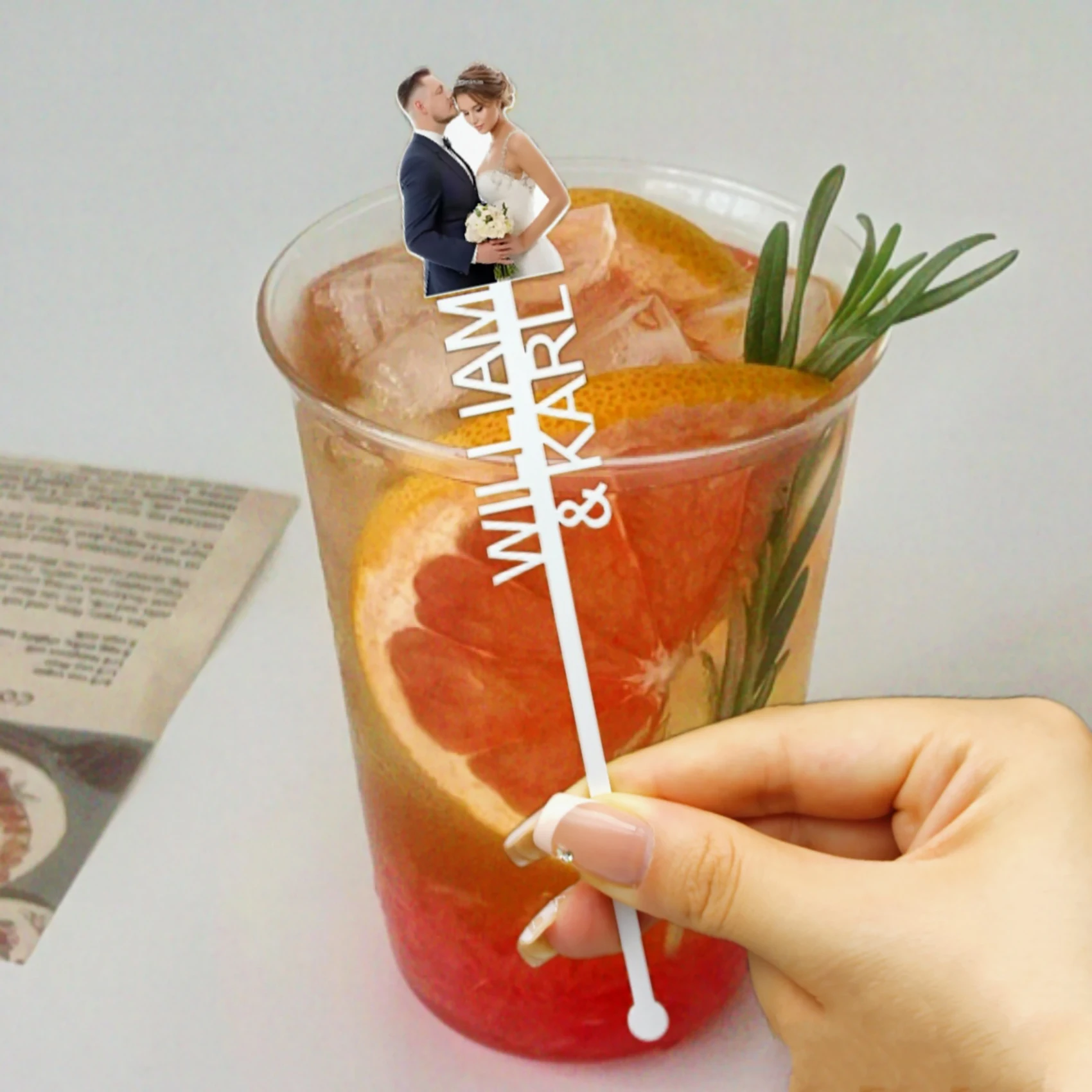 50 шт. индивидуальная Свадебная палочка для перемешивания акриловые Коктейльные