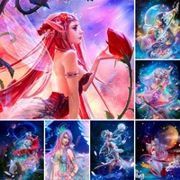 5d diy diamond painting cartoon fairy full square round drill embroidery cross stitch kits rhinestone pictures home decor