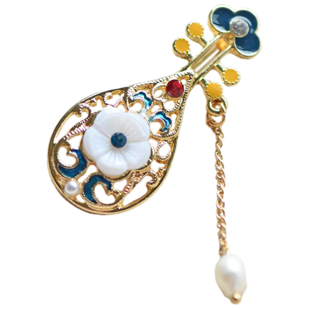 

Miniture Decoration Vintage Brooch Wedding National Style Music Pin Jewelry Prom Pearl Clothing Pipa