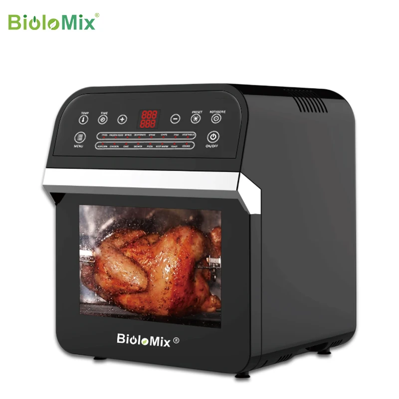 BioloMix-electric oven oil-free air fryer, 1600W and 12 l, countertop stove 16 in 1, Ideal for frying, roasting, Tostar and dehydrating food