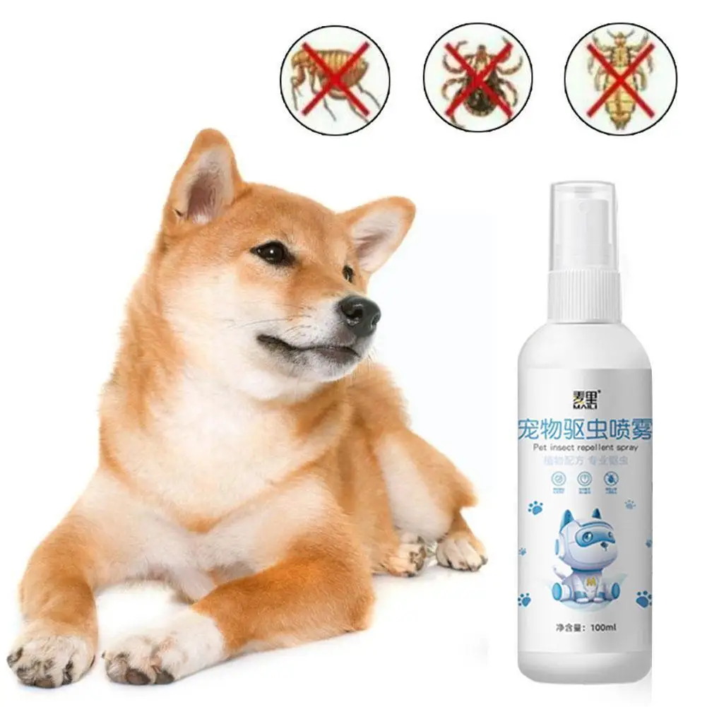 

100ml Pet Dog Flea Killer Vitro Spray Long-lasting Repel Treatment Insect Itching Lice Fleas Control Remover Ticks Reli L2f5