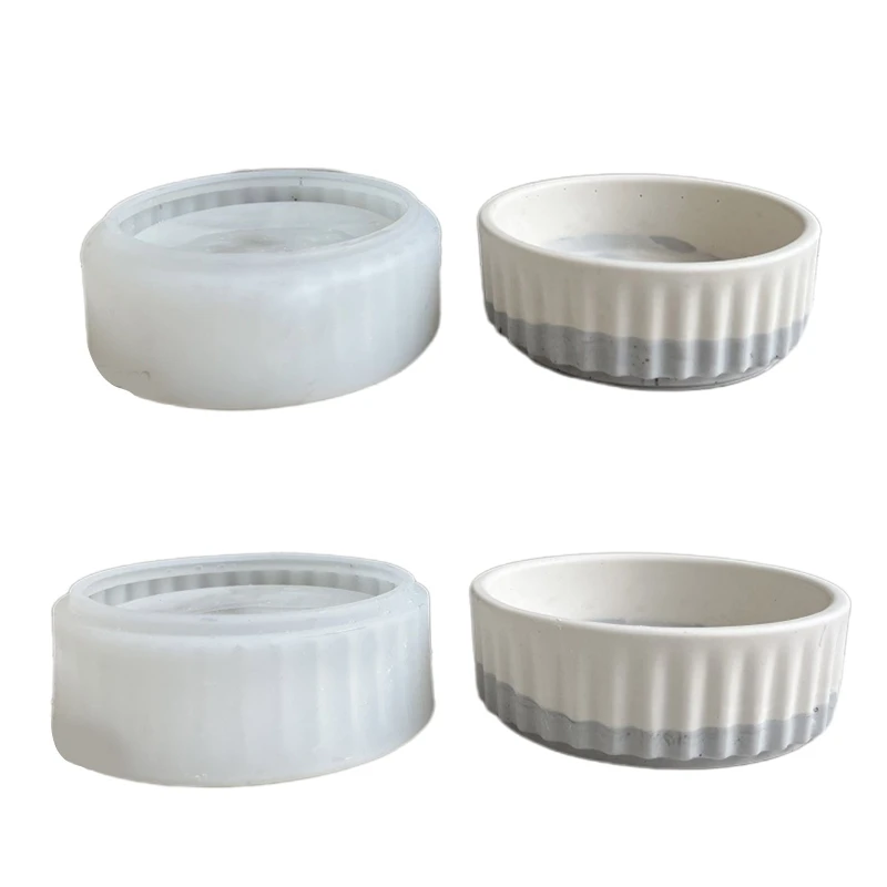 

MXME Silicone Resin Flower Pot Molds DIY Stripe Mold Resin Casting Mold Silicone Resin Casting Mold to Make Mini Flower Pot