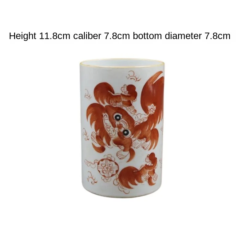 

Держатель для ручек с рисунком льва, красного цвета