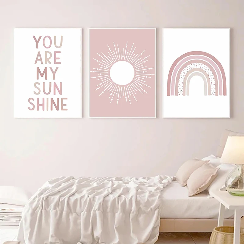 Детское украшение для комнаты девочки постер с розовыми бабочками милая