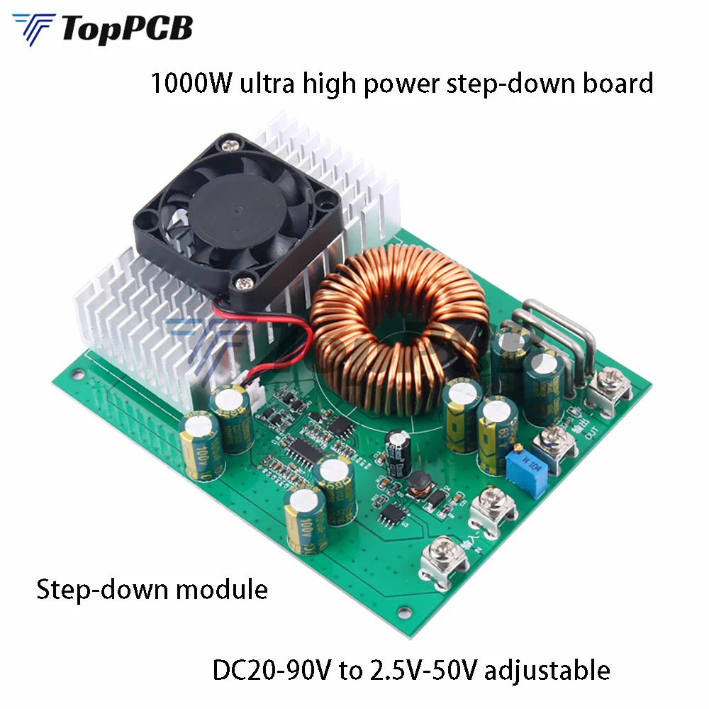 

1000W 50A Step Down Module DC 25V-90V to DC 2.5V-50V Buck Converter Wide Voltage Stabilizer Power Supply