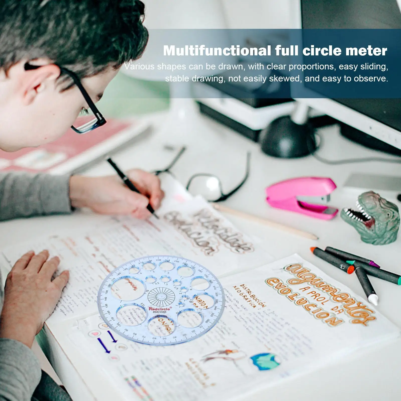 Практичный геометрический шаблон пластиковая измерительная линейка круги