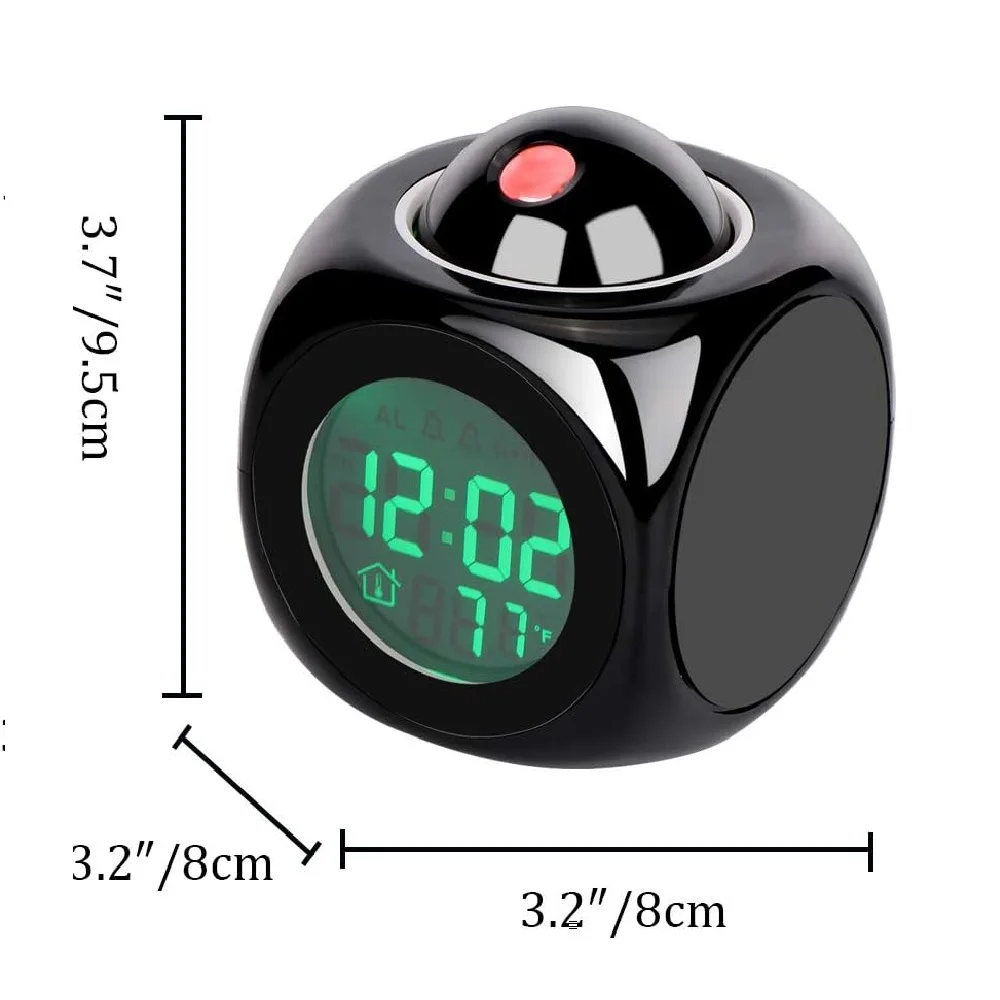 Проекционный будильник с батареей AAA