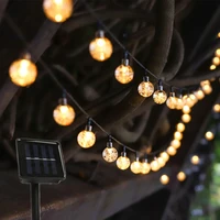solar outdoor lights garland crystal ball string lights fairy lights christmas decoration 2022 solar string lights garden lights