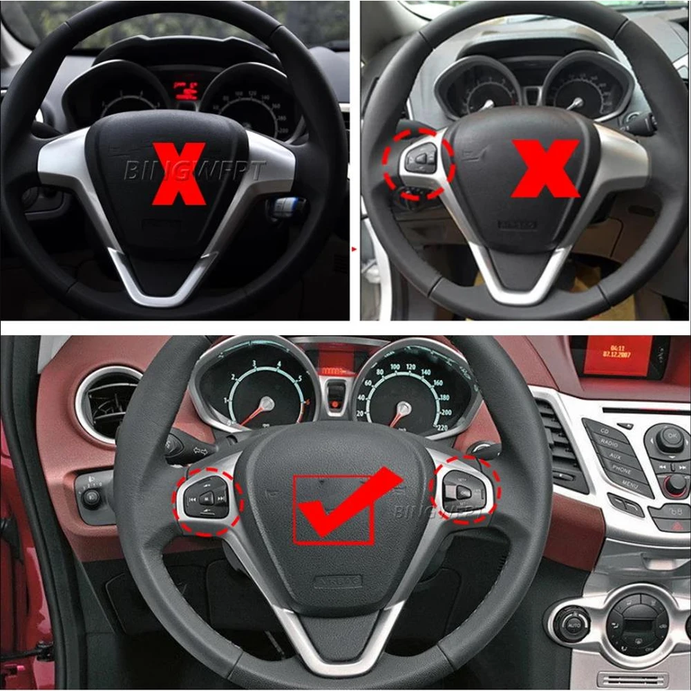 Фото Кнопка управления музыкой и мультимедиа с синей подсветкой на руле для Ford Fiesta MK7 MK8 Ecosport 2013-2015 №5