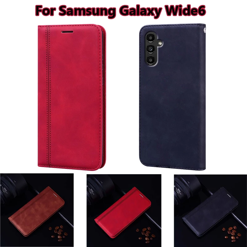 

Business Case For Samsung Galaxy Wide6 чехол Luxury Leather Phone Cover For Capinha Samsung Galaxy Wide 6 SM-A136S Funda Coque