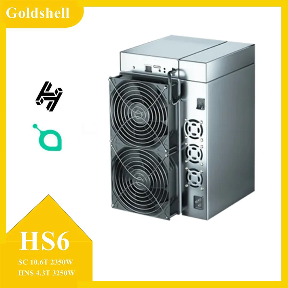 

Goldshell HS6 Handshake&Siacoin Miner HNS 4.3TH Asic Crypto Machine with Power Supply Included