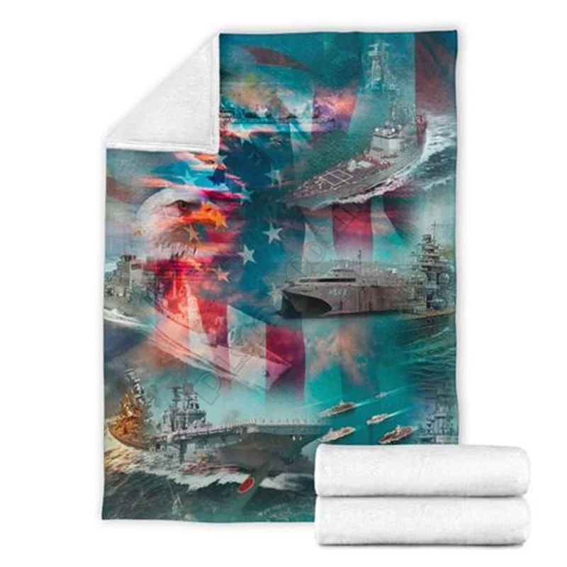 

Navy Fleece Blanket 3D full printed Wearable Blanket Adults/kids Fleece Blanket drop shippng style-4