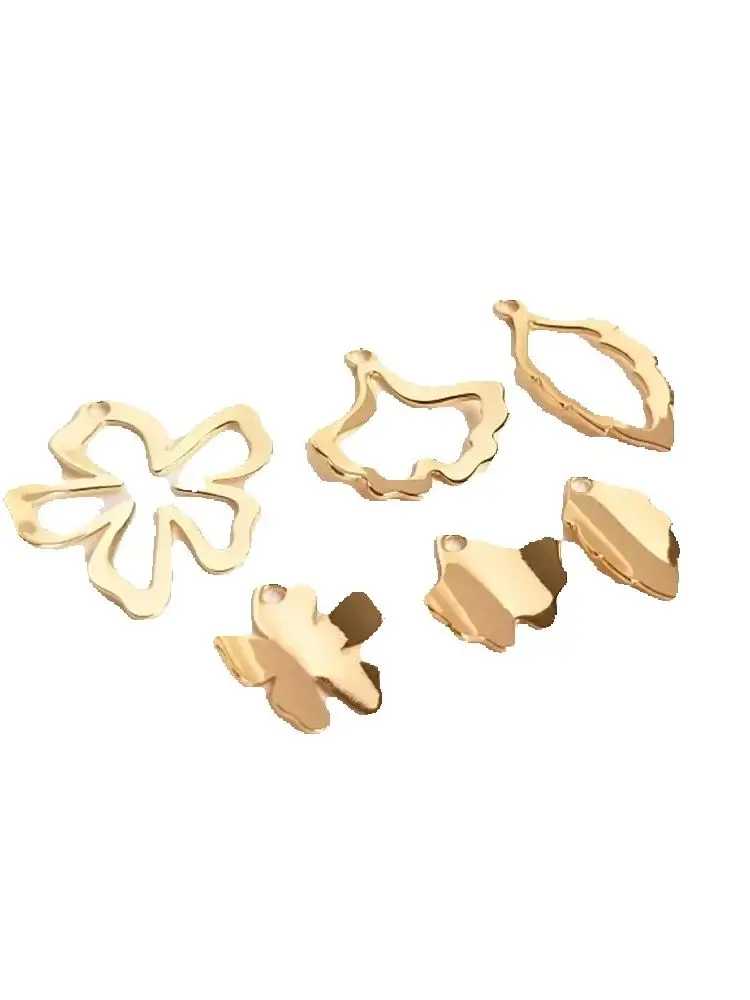 14 К позолоченный кулон в виде листа полый цветок серьги абрикосового ювелирные