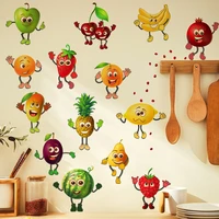 cartoon various fruits wall stickers kitchen refrigerator home decor mural living room cupboard decoration wallpaper cute decals