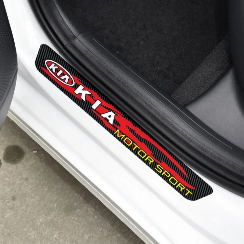 Лазерная защитная наклейка на порог автомобиля для эмблема KIA K2 K3 K5 RIO Seltos Optima Soul