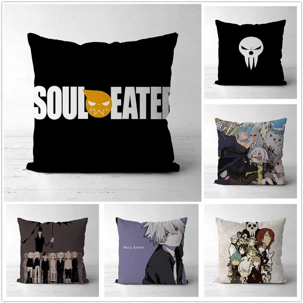 

Soul Eater Maka Albarn Evans Eeath the Kid Two Sides Decor Pillow Cushion Case Cover