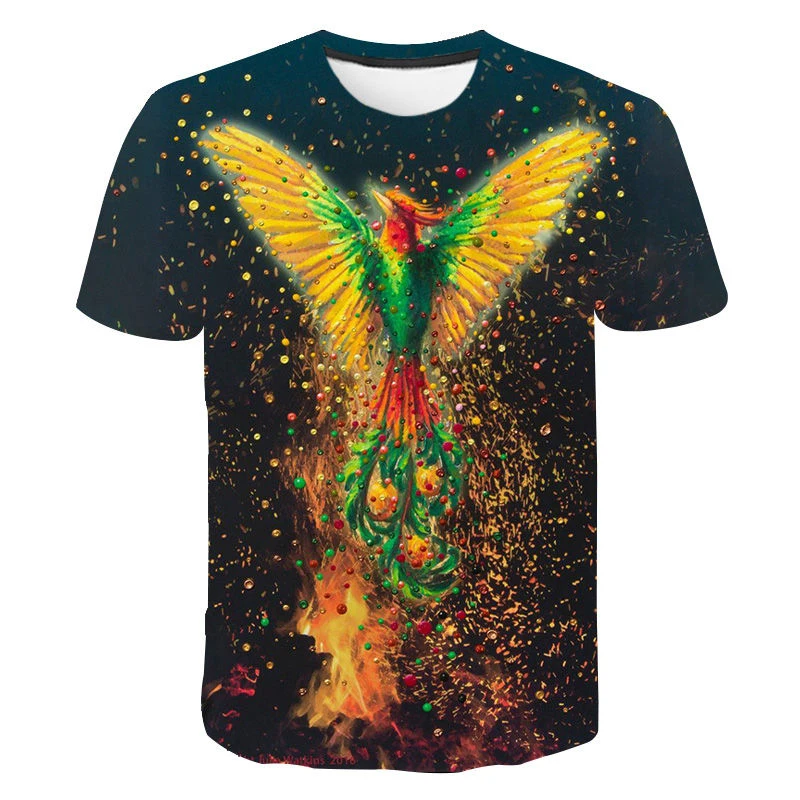 

Fashion 3D Print Phoenix T Shirt Phenix Cool Sun Birds Short Sleeved T-Shirt Hot Men/Women Tshirt Unisex Summer Men's Clothing