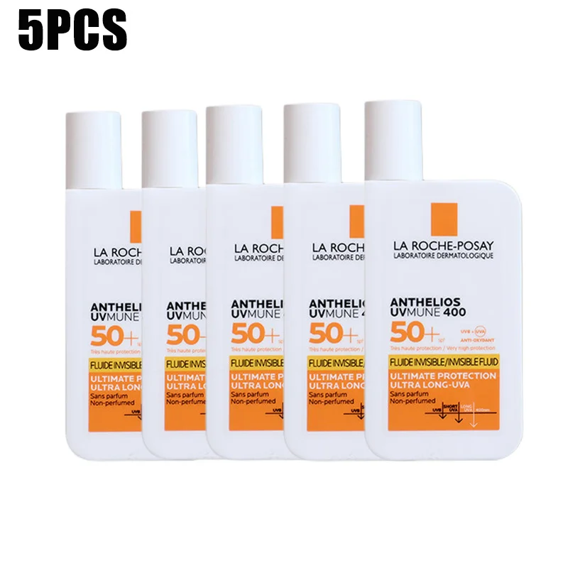 

5pcs La Roche Posay Sunscreen Uvmune SPF 50+ Face Sunscreen Oil-Free Ultra-Light Fluid Broad Spectrum Universal Body Sunscreen