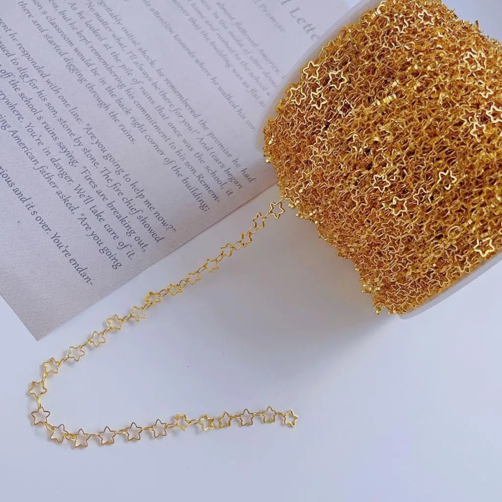 2Meters 1Meter Star Chains for Neckalce Bracelet Jewelry Making DIY Components Accessories Gold Color Chain Wholesale |