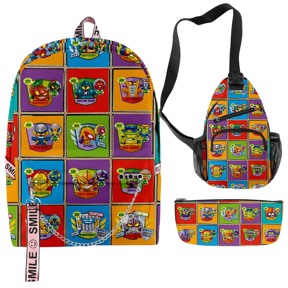 

Hip Hop Novelty Superzings 3pcs/Set Backpack 3D Oxford Waterproof Notebook multifunction Backpacks Chest Bags Pencil Case