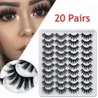 20 pairs false eyelash wispy cross faux mink fake eyelashes mc series lashes extension reusable eye makeup women cosmetics