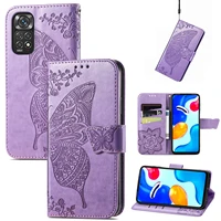 butterfly leather flip case for xiaomi redmi note 11 11s 11t 5g 10 9 8 7 pro protective cover coque for redmi 10x note 9 pro