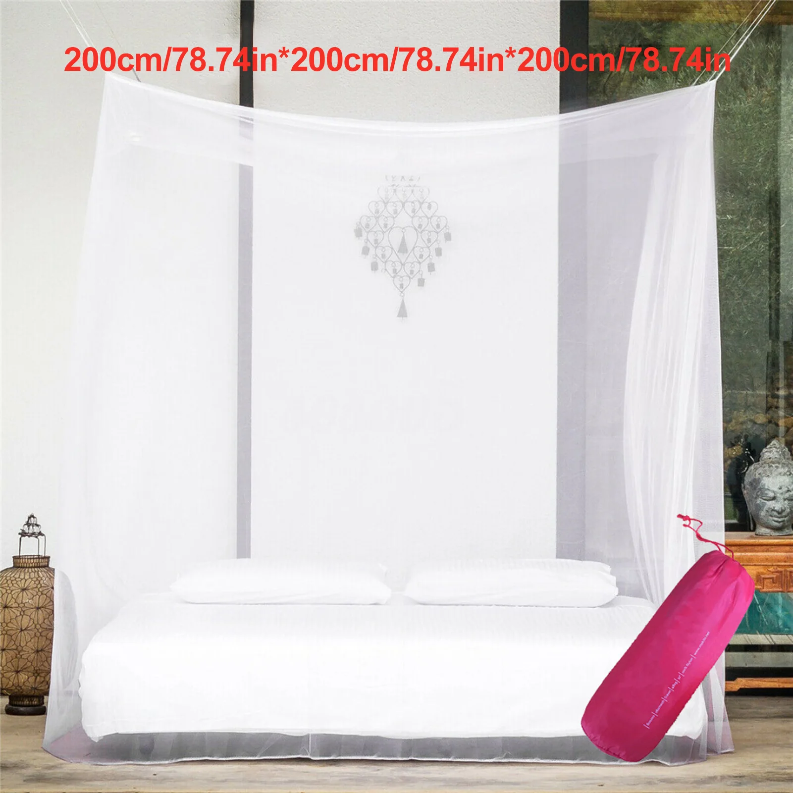 Mosquitoes Screen Net For Bed White Mosquitoes Screen Sleeping Net White Mosquitoes Netting Canopy For Indoor Outdoor Use images - 6