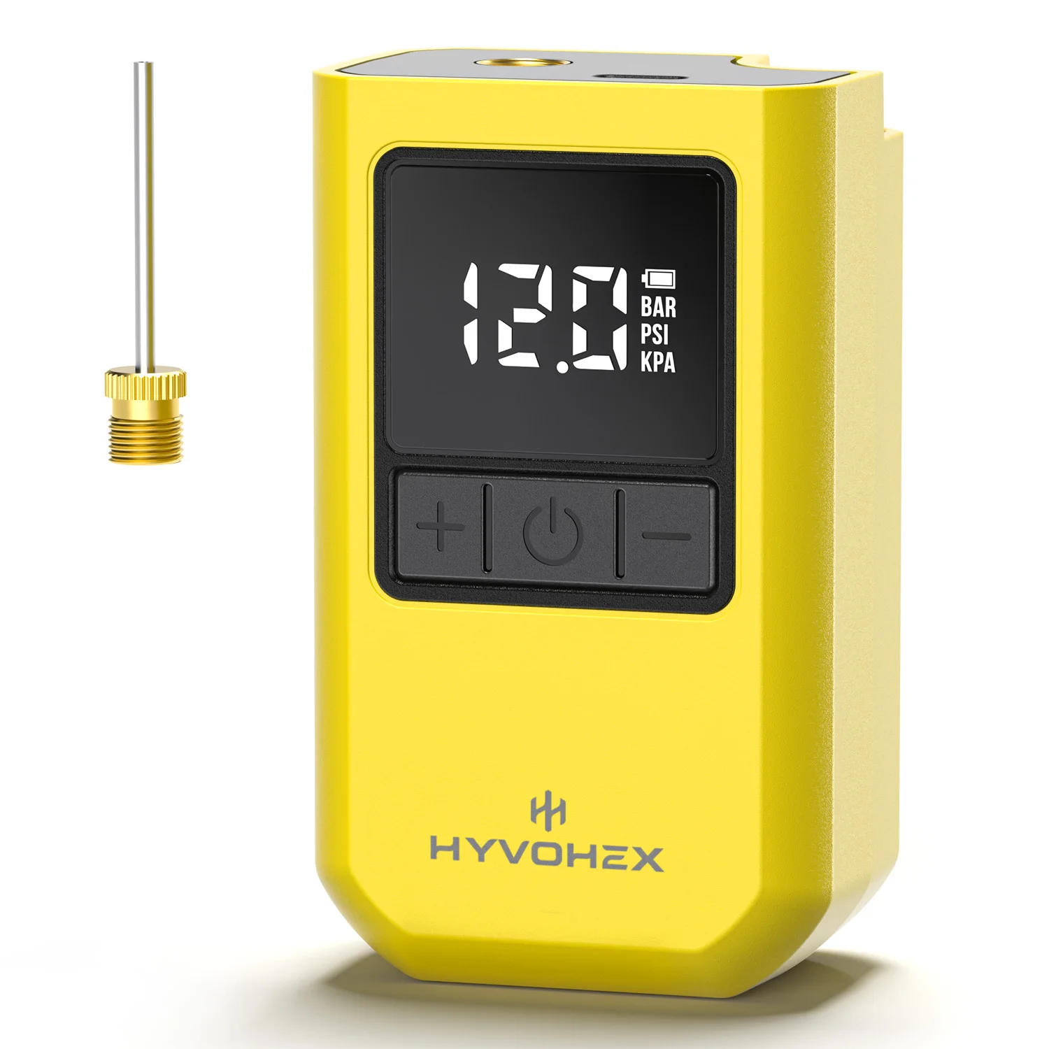 HYVOHEX P100 Портативный электрический шариковый насос с цифровым светодиодным дисплеем, воздушный насос с предустановленным давлением для мячей, баскетбольный насос с иглой для мячей