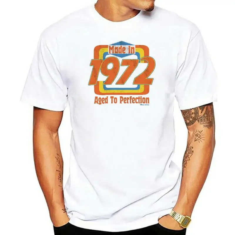 

Made In 1972 - Mens 46th Birthday Idea Novelty T-Shirt 70s Seventies Retro Mans Unisex Cool Pride T Shirt Men