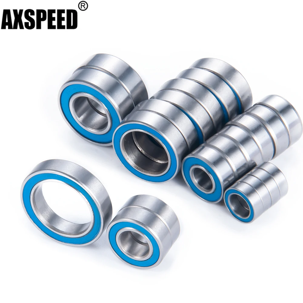 

Комплект подшипников AXSPEED для Traxxas Hoss, комплект из 21 шарикоподшипника из синей резиновой герметичной хромированной стали для радиоуправляе...