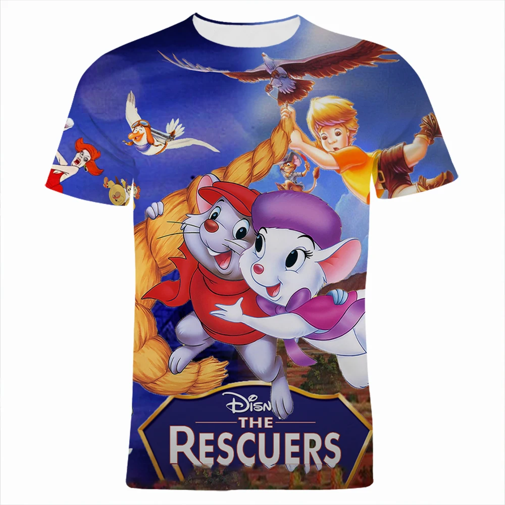 

Футболки с персонажами мультфильма «спасатели», Повседневная модная уличная одежда с 3D рисунком из мультфильма аниме для мальчиков и девочек, большие размеры, детские топы