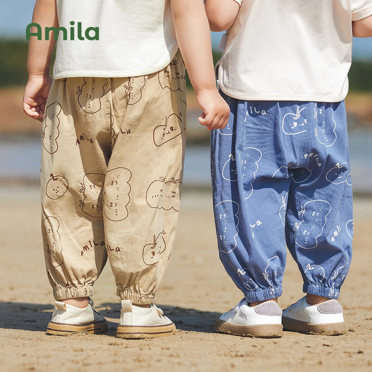 Amila Children's Anti Mosquito Pants 2022 Summer New Cool Cotton Large PP Funny Casual Baby Air Conditioning Pants