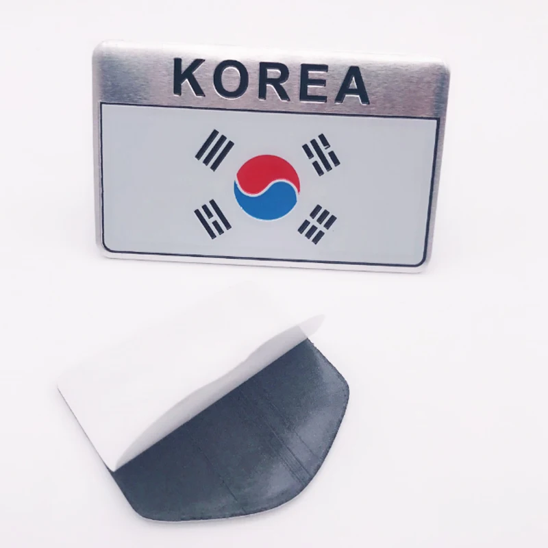 Металлический 3d-значок с корейским государственным флагом наклейка на переднюю