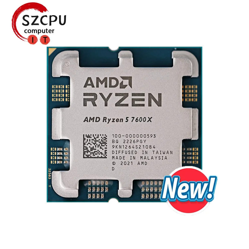 Процессор AMD Ryzen 5 7600X R5 4 7 ГГц 6-ядерный 12-поточный процессор нм L3 = 32M 100-000000593 разъем