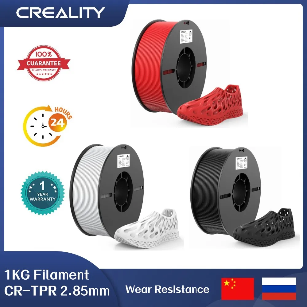 

Creality PLA Filament TPR 2.85mm 1KG Excellent Wear Resistance Environmentally Friendly No Lrritating Odor Stable Extrusion