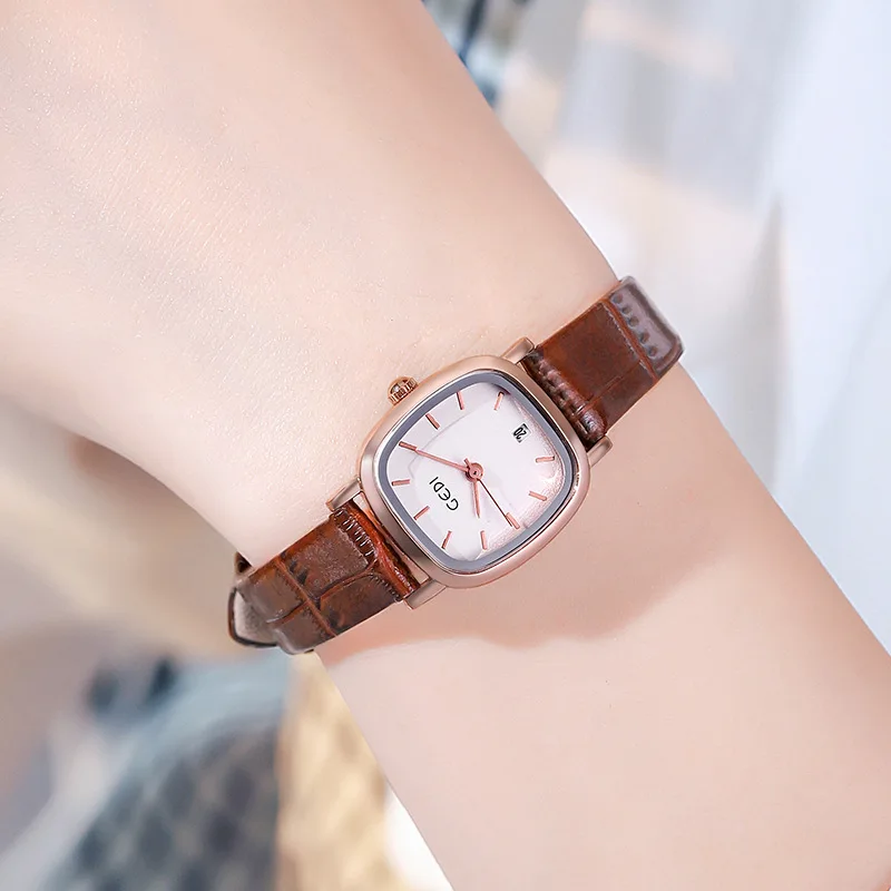 New Watch Belt Simple Elegant Style Light Luxury Small Exquisite Women's Square Watch Support